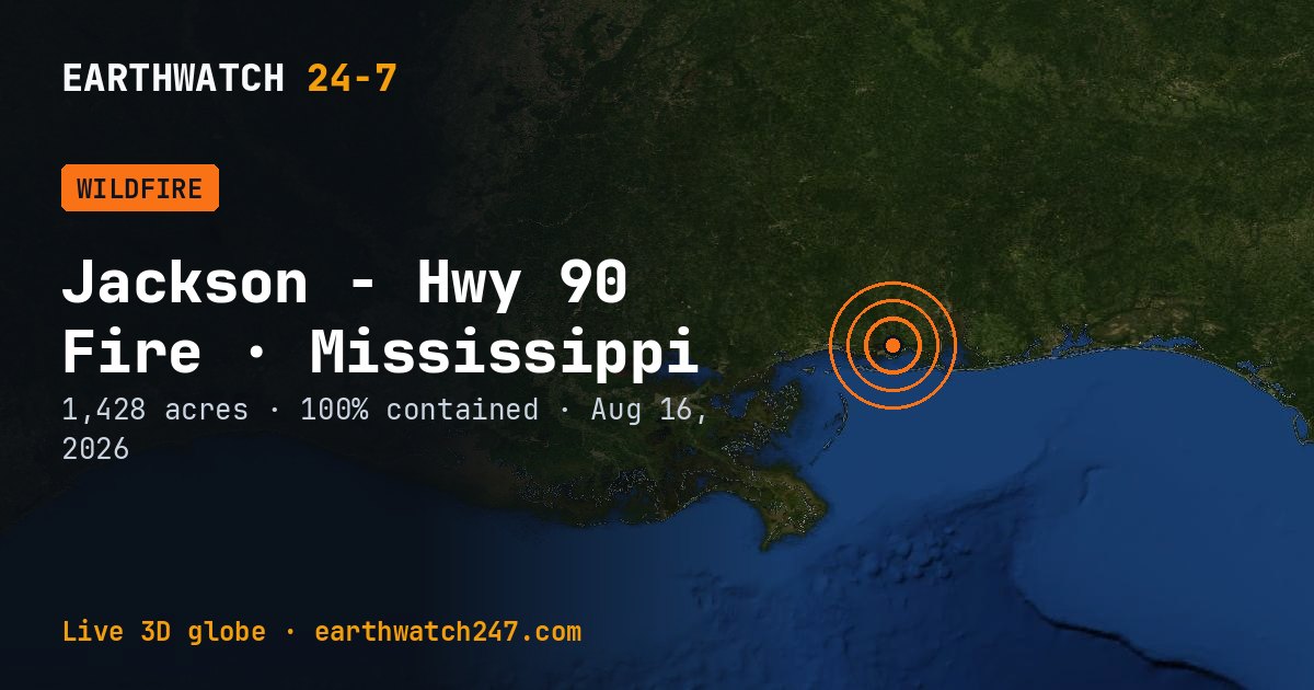 Map: Jackson - Hwy 90 Fire, Mississippi