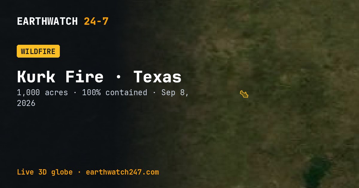 Map: Kurk Fire, Texas