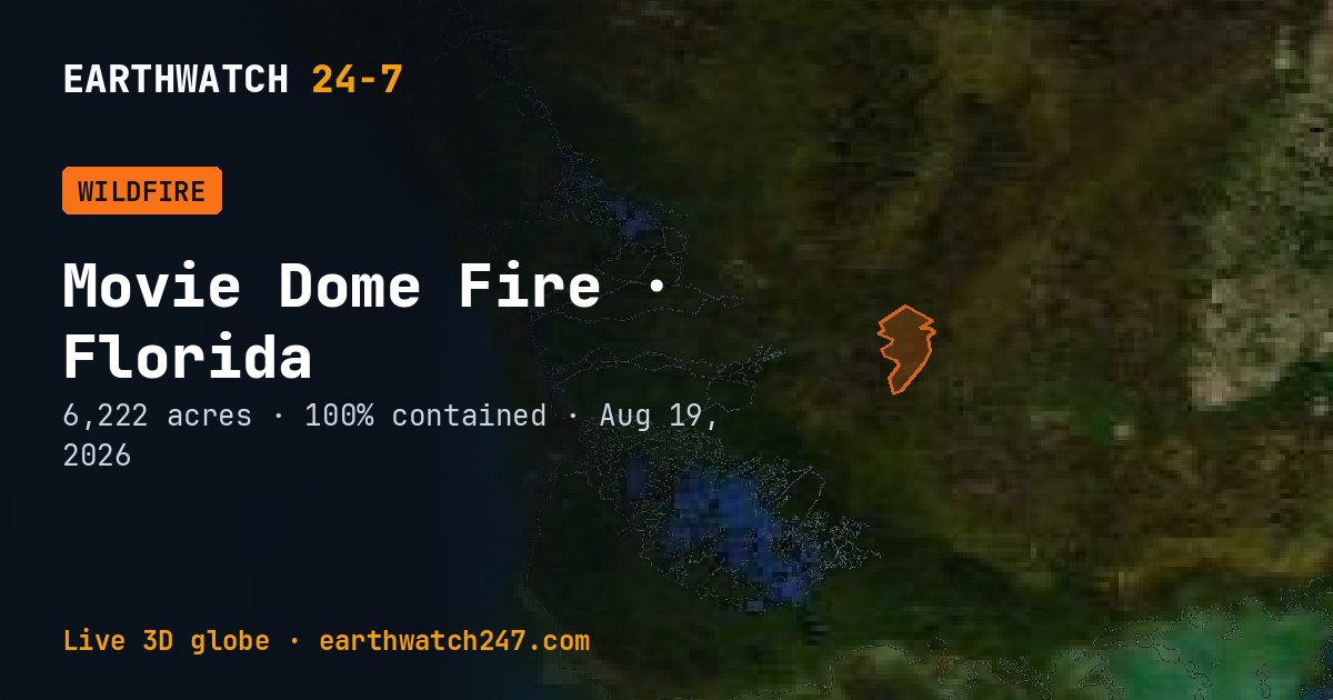 Map: Movie Dome Fire, Florida