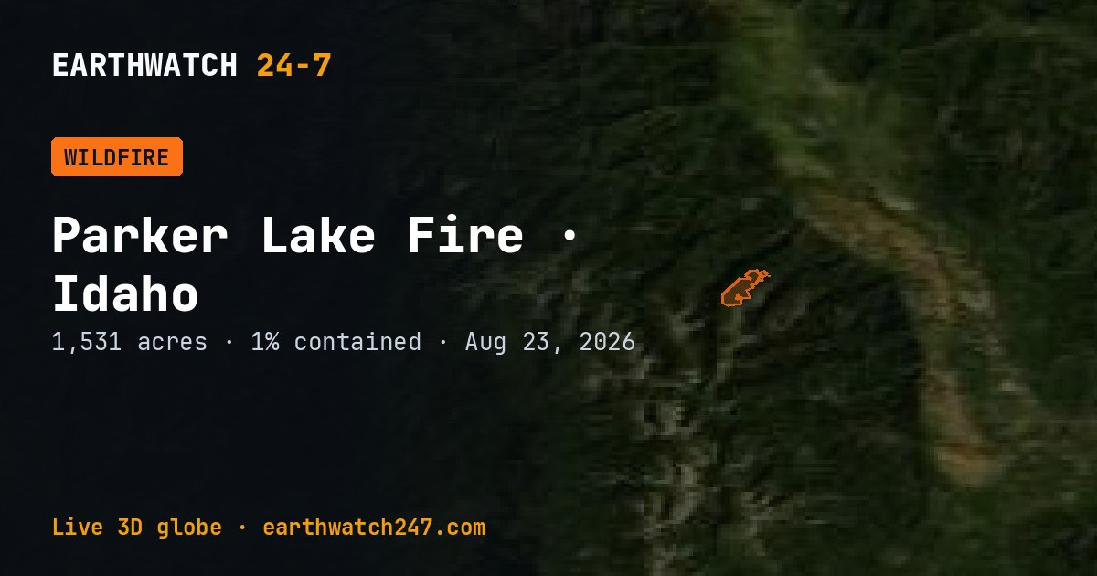 Map: Parker Lake Fire, Idaho