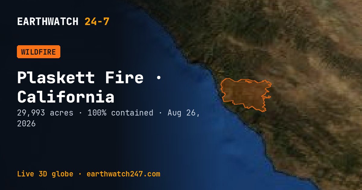 Map: Plaskett Fire, California