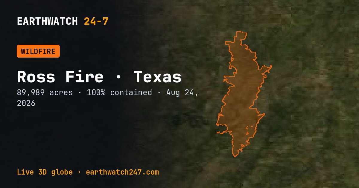 Map: Ross Fire, Texas