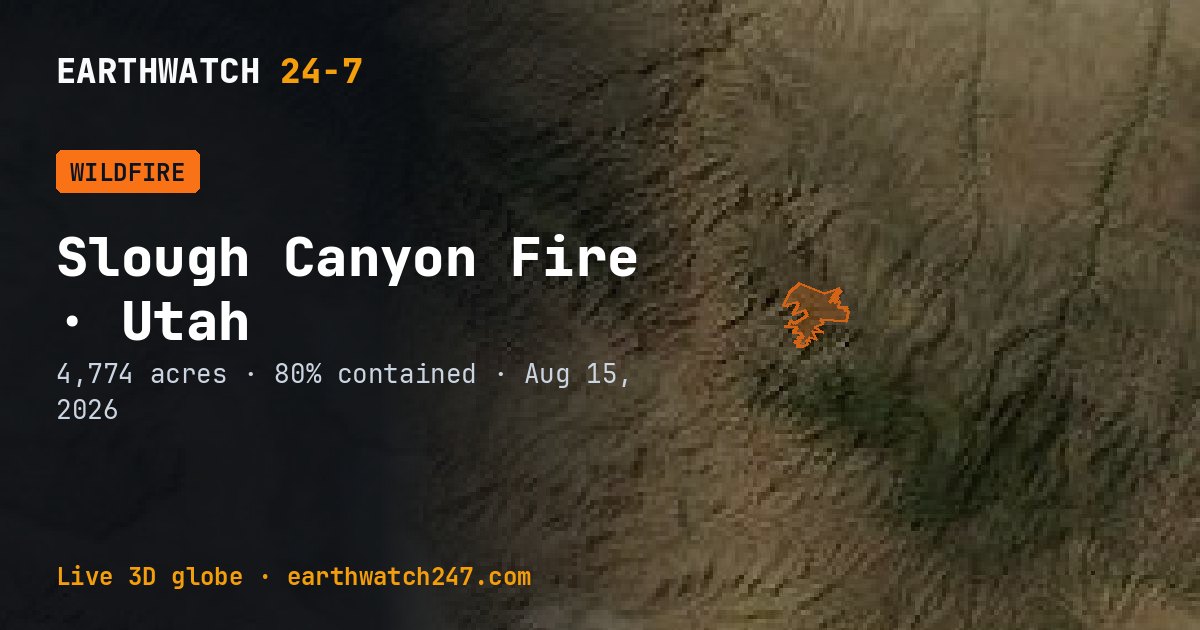 Map: Slough Canyon Fire, Utah