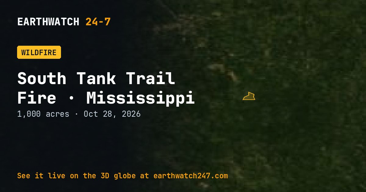 Map: South Tank Trail Fire, Mississippi