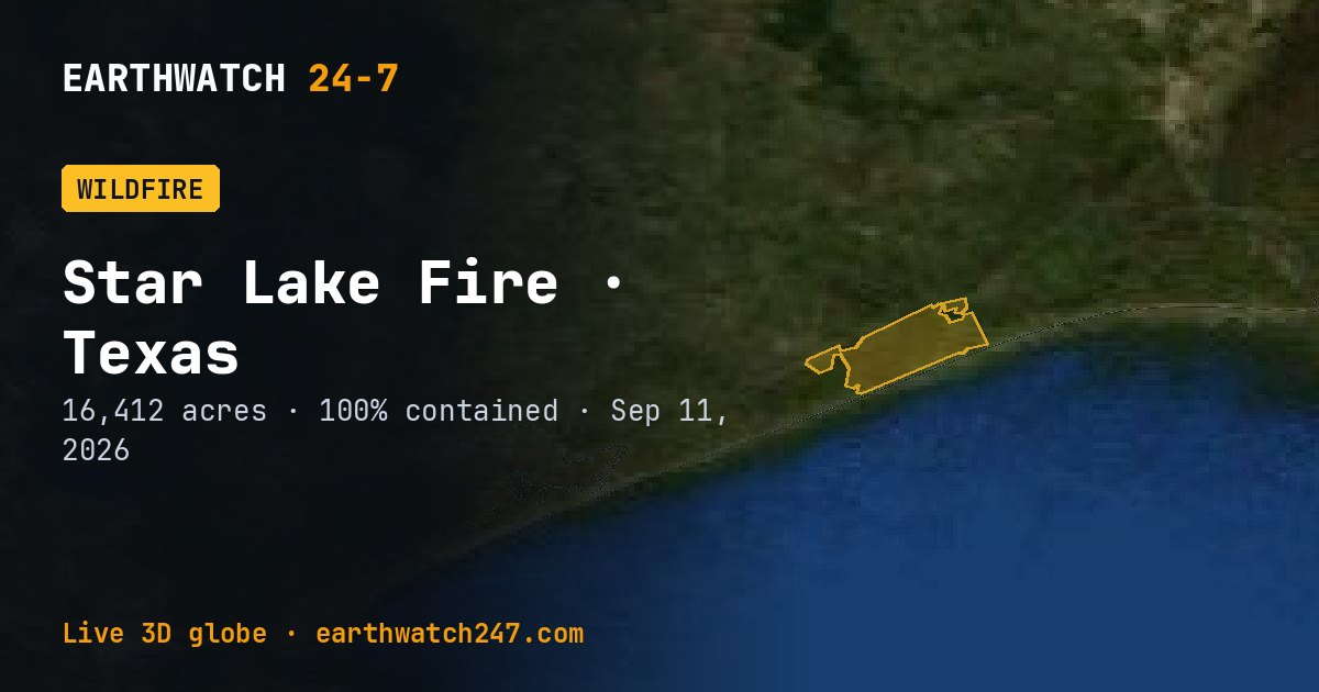 Map: Star Lake Fire, Texas