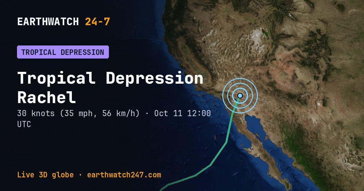 Map: Tropical Depression Rachel