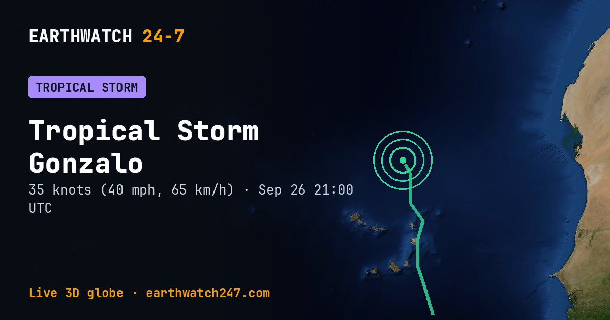 Map: Tropical Storm Gonzalo