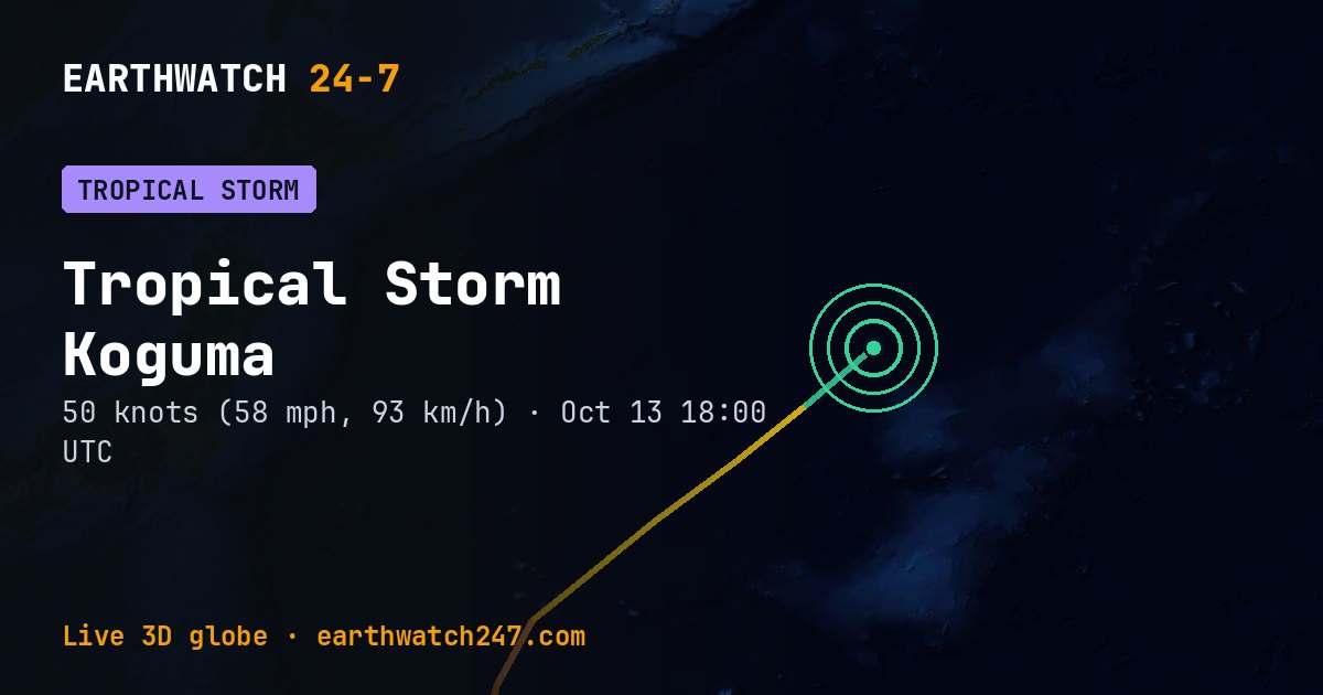 Map: Tropical Storm Koguma