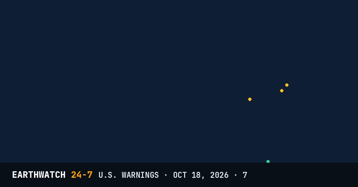 Map of U.S. weather warnings on October 18, 2026